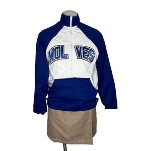 VARSITY SPIRIT Cheer Jacket Wolves Half Zip Blue White Cherish Size Small